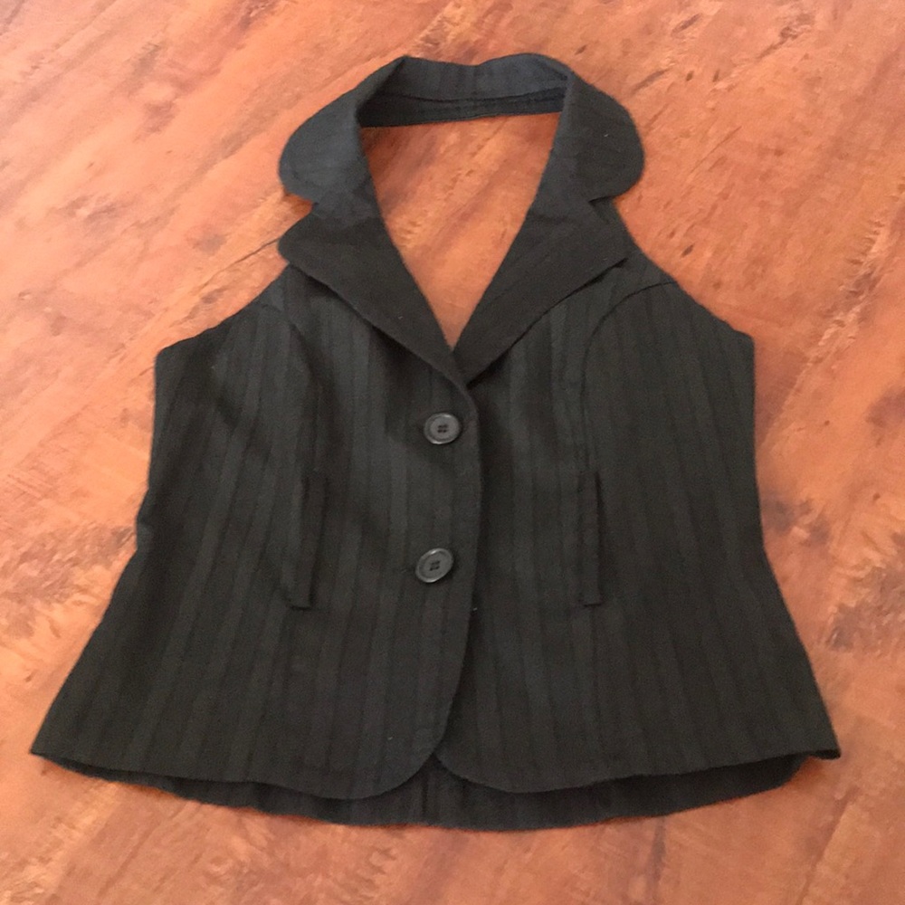 Black Halter Dress Vest